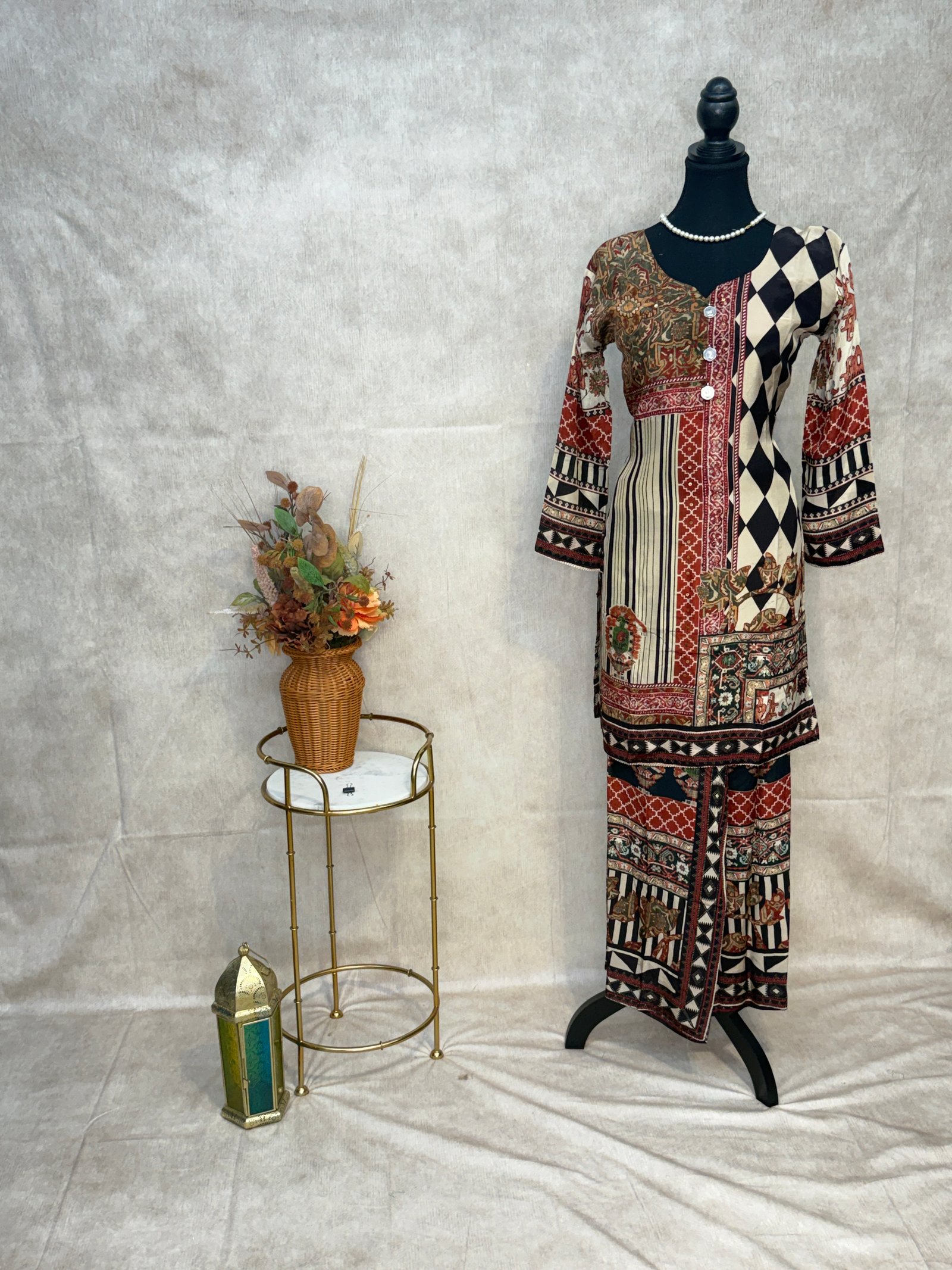 Rust & Ivory Heritage Print Suit Set